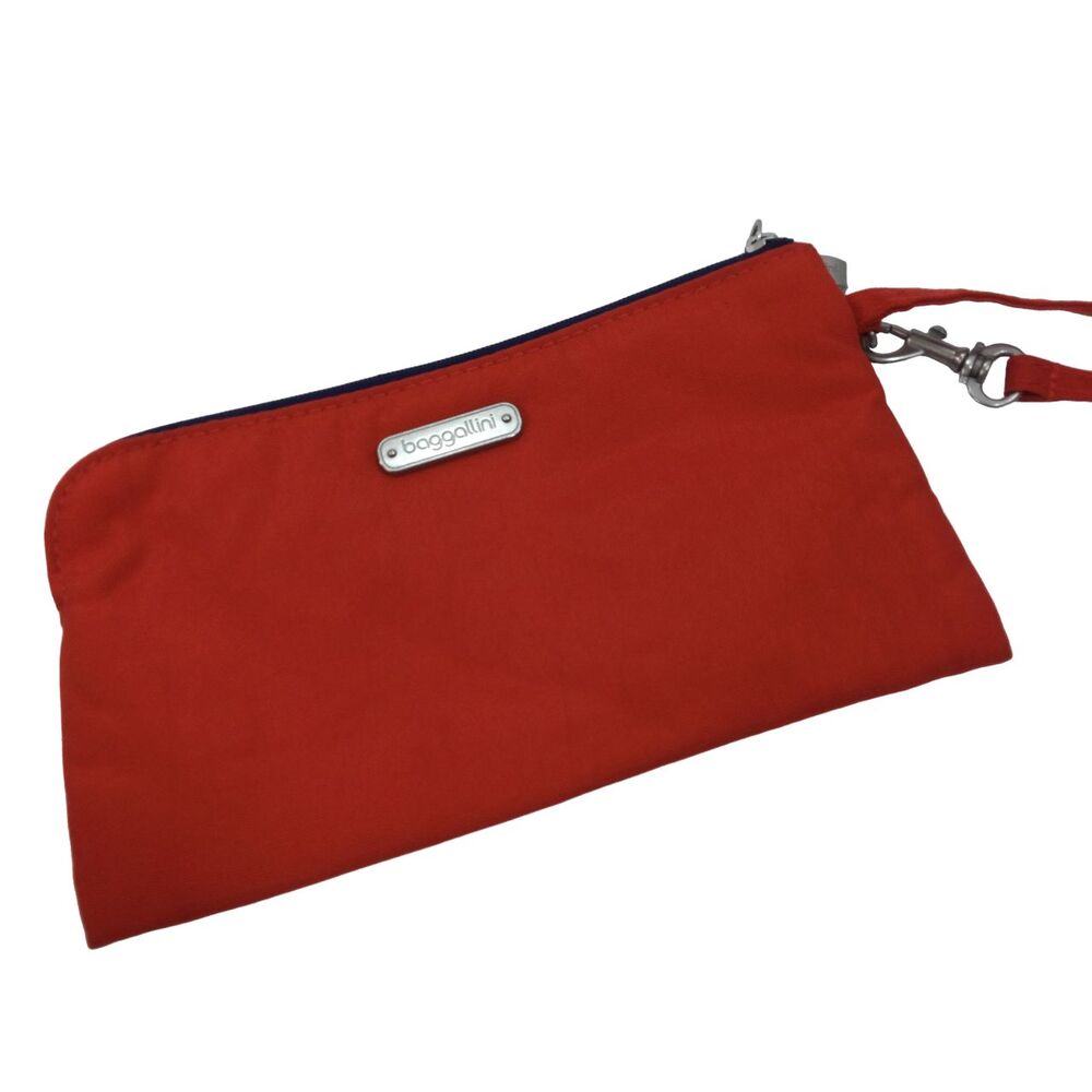 Baggallini RED Phone Wristlet RFID Clutch Pouch Wallet EUC!
